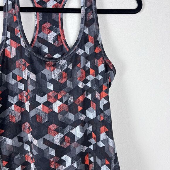 Athleta Triangular Print Chi Racerback Tank Top‎ Black Gray Orange Size XS EUC - Picture 8 of 9